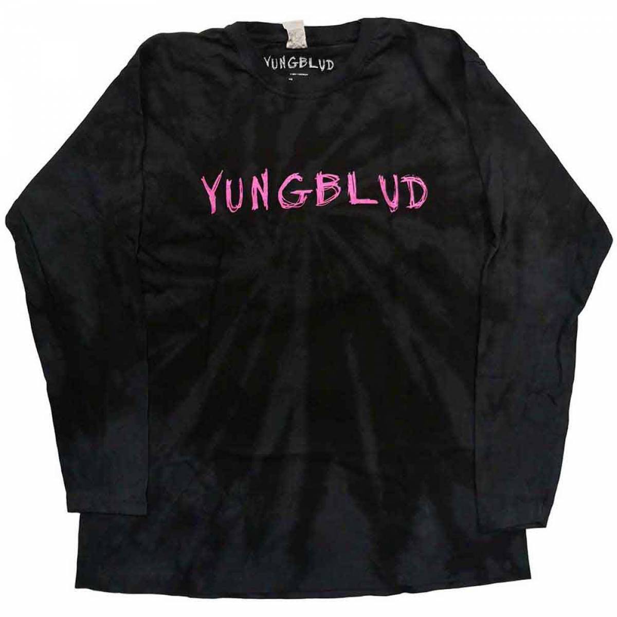 【予約商品】YUNGBLUD Unisex Long Sleeve バンドTシャツ: Scratch Logo (Black) (Wash Collection) - BLACK