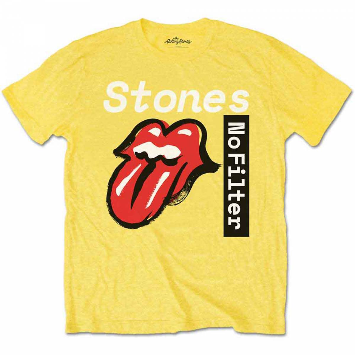 【予約商品】THE ROLLING STONES バンドTシャツ ユニセックス: No Filter Text (Yellow) - YELLOW