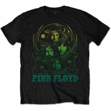 【予約商品】PINK FLOYD バンドTシャツ ユニセックス: Green Swirl (Black) - BLACK