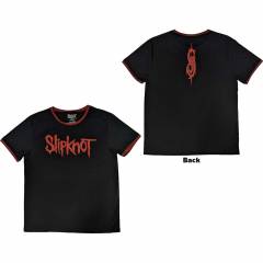 【予約商品】SLIPKNOT Unisex Ringer バンドTシャツ: Logo (Black) (Back Print) - BLACK