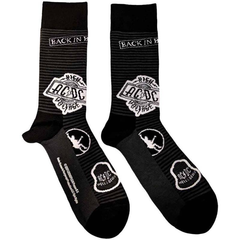 【予約商品】AC/DC Unisex Ankle Socks: Icons (Black) (UK Size 4 - 7) - BLACK
