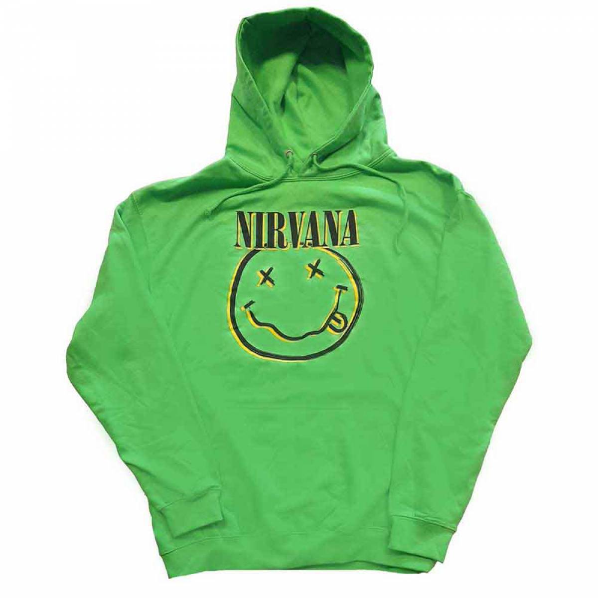 【予約商品】NIRVANA Unisex Pullover Hoodie: Inverse Happy Face (Green) - GREEN
