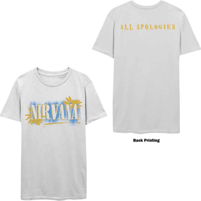 【予約商品】NIRVANA バンドTシャツ ユニセックス: All Apologies (White) (Back Print)