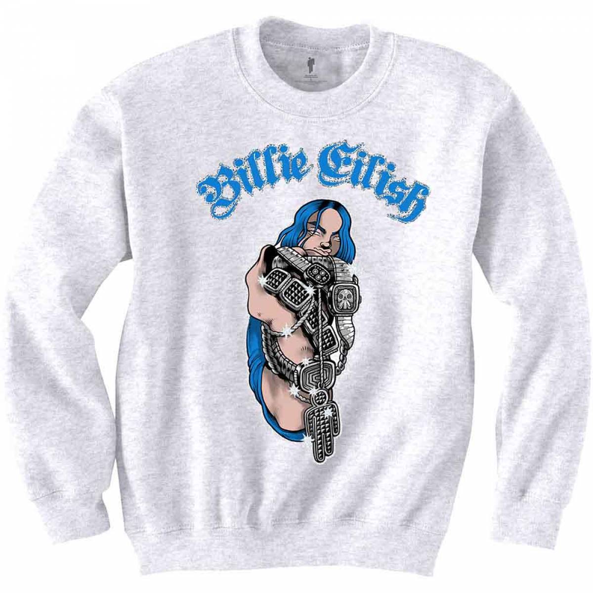 【予約商品】BILLIE EILISH Unisex Sweatshirt: Bling - WHITE