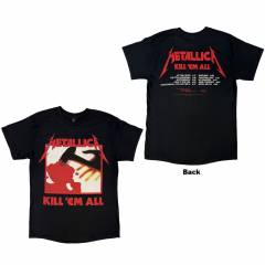 【予約商品】METALLICA バンドTシャツ ユニセックス: Kill 'Em All Tracks (Black) (Back Print)