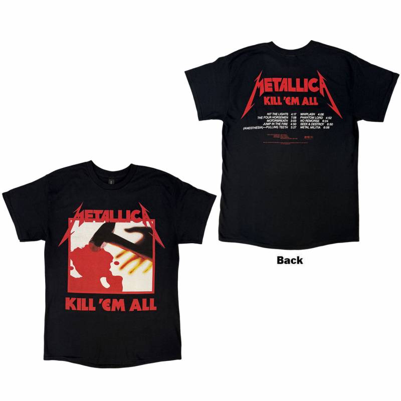 【予約商品】METALLICA バンドTシャツ ユニセックス: Kill 'Em All Tracks (Black) (Back Print)