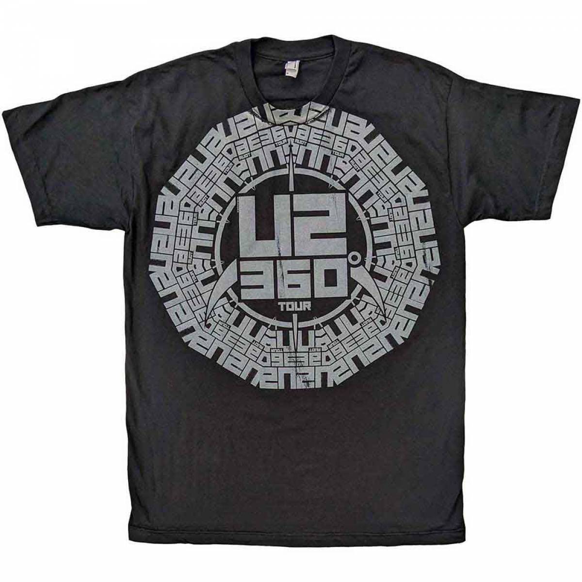 【予約商品】U2 バンドTシャツ ユニセックス: 360 Degree Tour Logo (Black) (Ex-Tour) (Medium) - BLACK