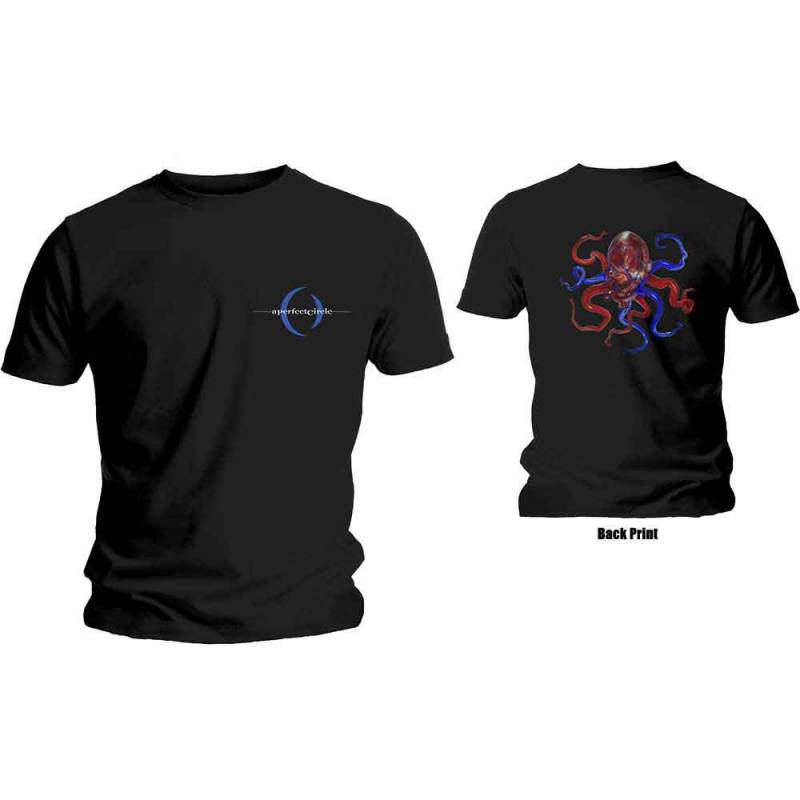 【予約商品】A PERFECT CIRCLE バンドTシャツ ユニセックス: Octoheart (Black) (Back Print)
