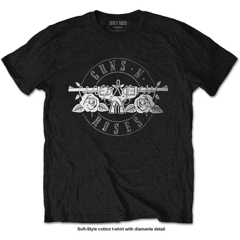 【予約商品】GUNS N' ROSES バンドTシャツ ユニセックス: Circle Logo (Black) (Embellished)