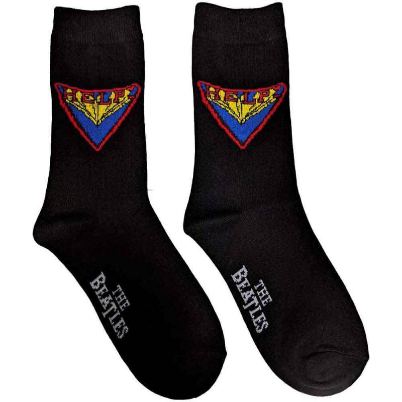 【予約商品】THE BEATLES Unisex Ankle Socks: HELP! (Black) (UK Size 7 - 11)