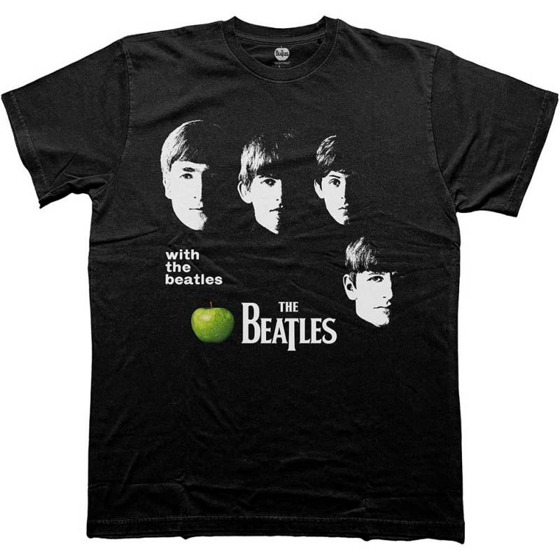 【予約商品】THE BEATLES バンドTシャツ ユニセックス: With THE BEATLES Apple (Black)