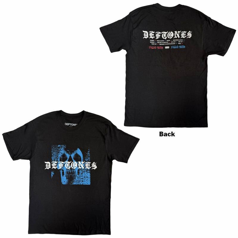 【予約商品】DEFTONES バンドTシャツ ユニセックス: Static Skull (Black) (Back Print)
