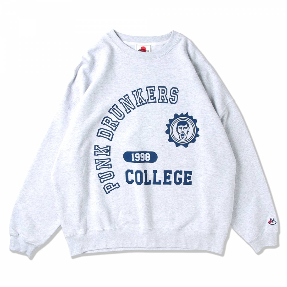 【予約商品】PUNK DRUNKERS (パンクドランカーズ) へんてこカレッジBIGトレーナー - ASH