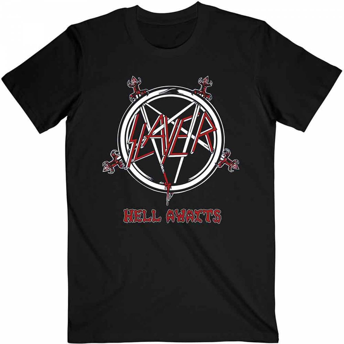 【予約商品】SLAYER バンドTシャツ ユニセックス: Hell Awaits Tour (Black) (Back Print) - BLACK