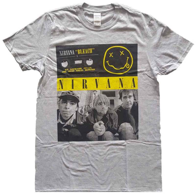 【予約商品】NIRVANA バンドTシャツ ユニセックス: Bleach Cassettes (Grey)