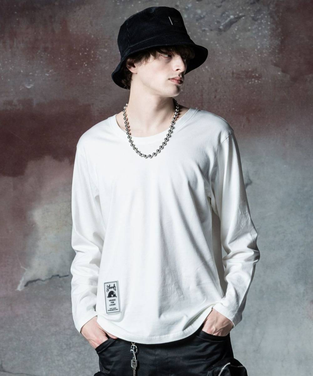 【予約商品】glamb(グラム)GB0324/CS21 : Loose Neck Long SleevesT-Shirt  - White