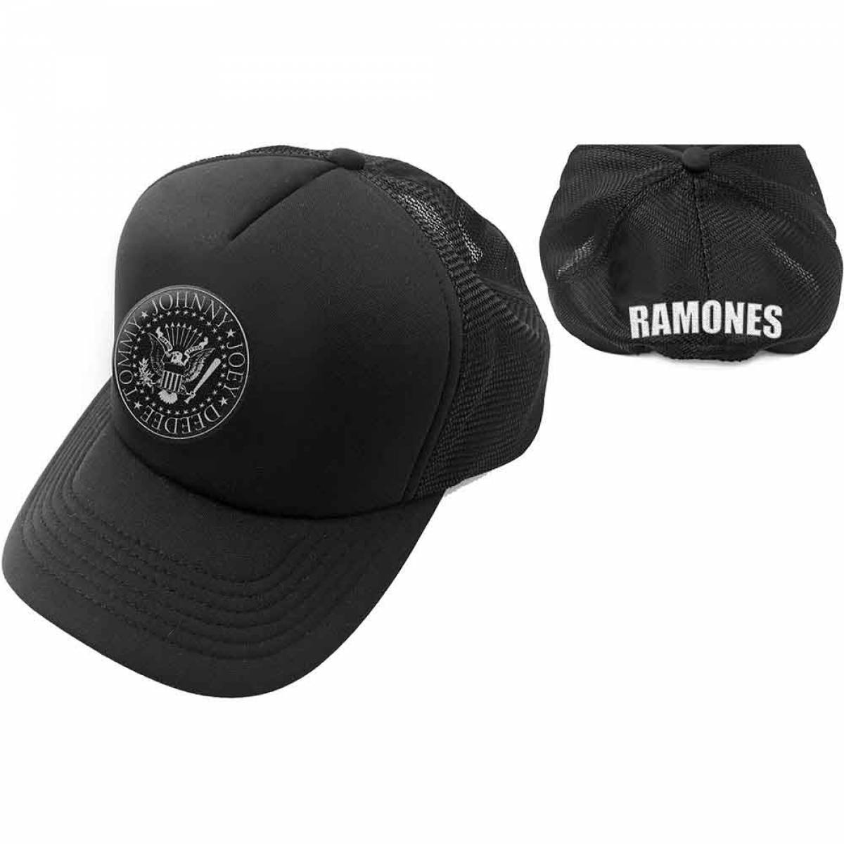 【予約商品】RAMONES Unisex Mesh Back Cap: Presidential Seal (Black) - BLACK