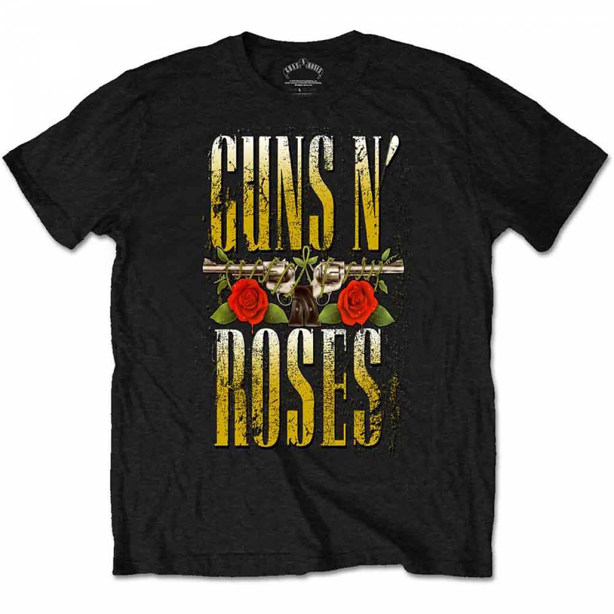 【予約商品】GUNS N' ROSES バンドTシャツ ユニセックス: Big Guns (Black) - BLACK