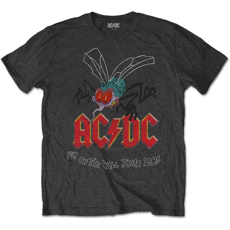 【予約商品】AC/DC バンドTシャツ ユニセックス: Fly on the Wall (Charcoal Grey) - CHARCOAL GREY