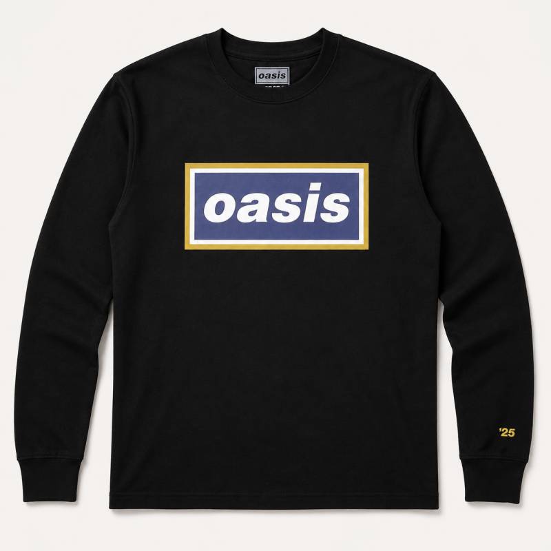 【予約商品】OASIS Unisex Long Sleeve バンドTシャツ: Navy Gold Logo (Black) (Ex-Tour)