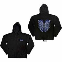 【予約商品】BRING ME THE HORIZON Unisex Zipped Hoodie: Blue Crow Wings (Black) (Back Print) - BLACK