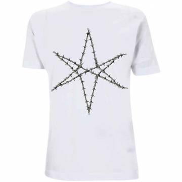 【予約商品】BRING ME THE HORIZON バンドTシャツ ユニセックス: Barbed Wire (White) (Back Print) - WHITE