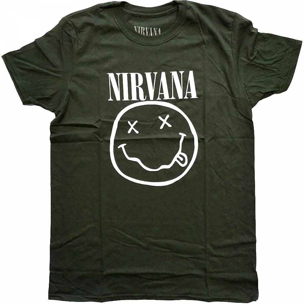 予約商品】NIRVANA バンドTシャツ ユニセックス: White Happy 予約商品】NIRVANA バンドTシャツ ユニセックス: White Happy