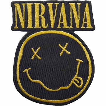 【予約商品】NIRVANA Standard Woven Patch: Logo & Happy Face Cut-out
