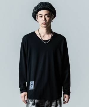 【予約商品】glamb(グラム)GB0324/CS21 : Loose Neck Long SleevesT-Shirt - Black