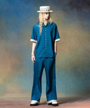 【予約商品】glamb(グラム)GB0225/ST08 : Suit Fabric Pajamas Set Up / スーツファブリックパジャマセットアップ - Blue