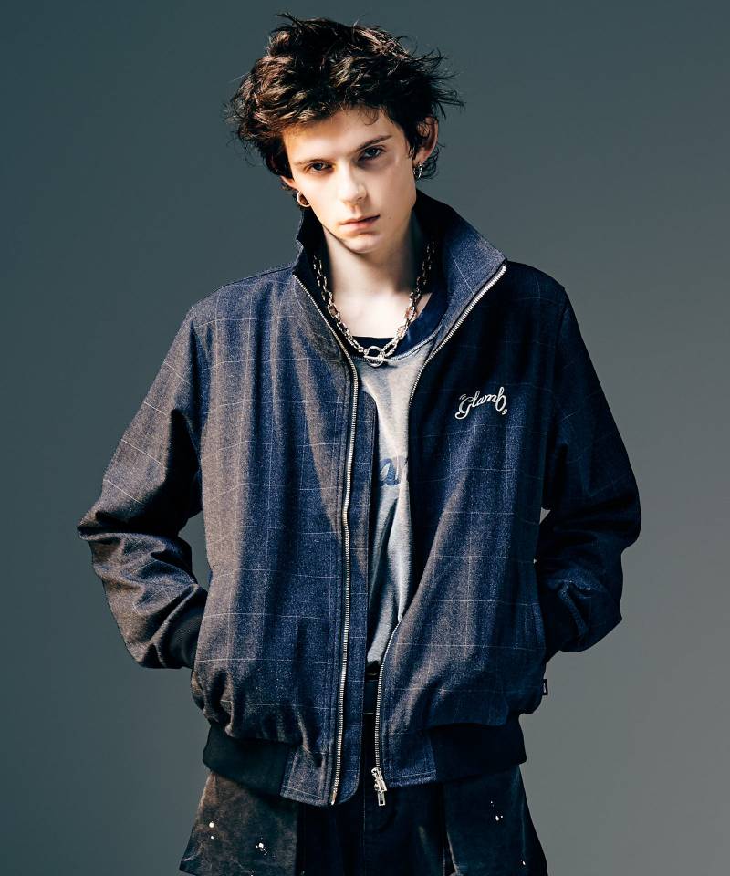【予約商品】glamb(グラム)High Neck Track Jacket / ハイネックトラックジャケット - Navy