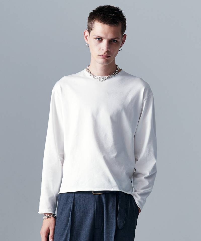 【予約商品】glamb(グラム)Blue Noise Premium Grade Long Sleeves T-Shirt / ブルーノイズプレミアムグレードロングスリーブTシャツ - White