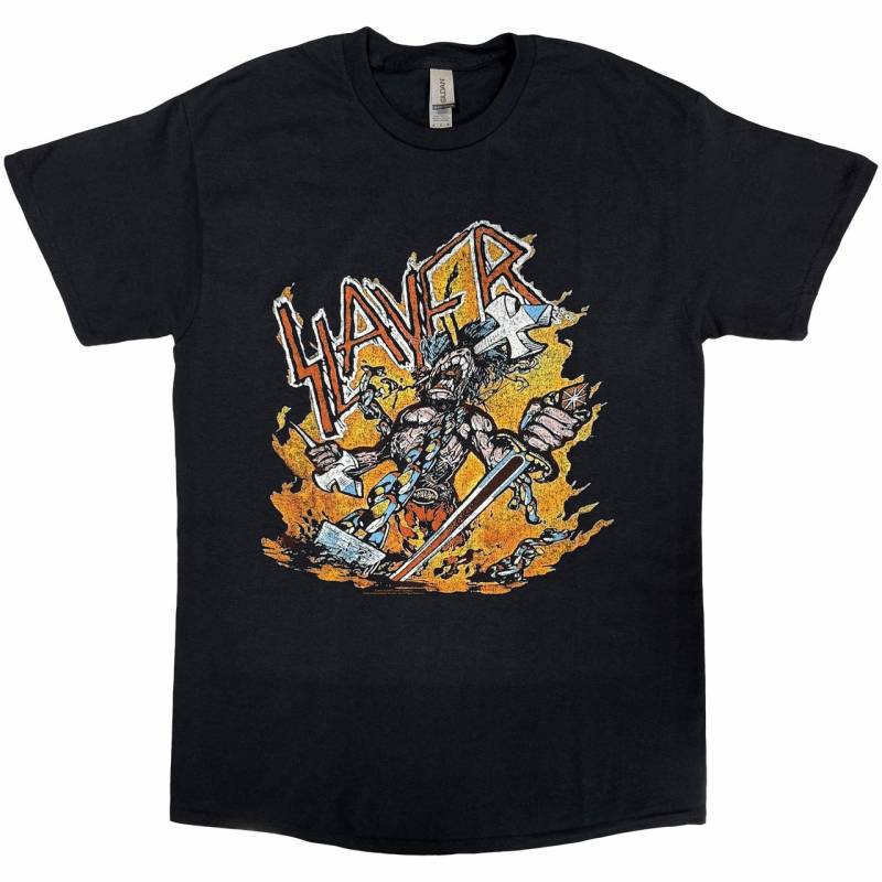 【予約商品】SLAYER バンドTシャツ ユニセックス: Cartoon Flames (Black)