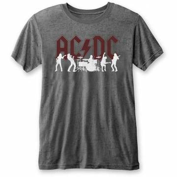 【予約商品】AC/DC Unisex Burnout バンドTシャツ: Silhouettes (Charcoal Grey) - CHARCOAL GREY