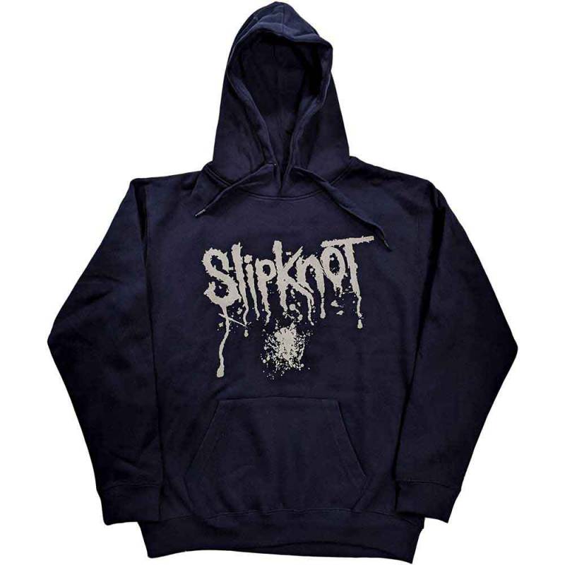 【予約商品】SLIPKNOT Unisex Pullover Hoodie: Splatter (Navy Blue) (Back Print) - NAVY BLUE