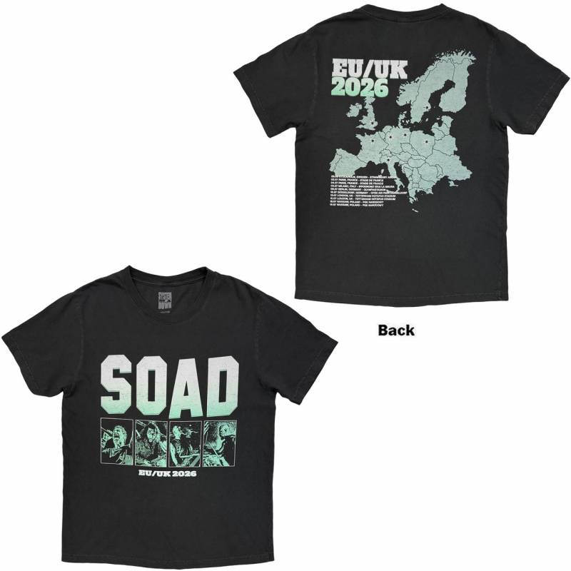 【予約商品】SYSTEM OF A DOWN バンドTシャツ ユニセックス: Map Dateback Tour '26 (Grey) (Back Print & Ex-Tour)