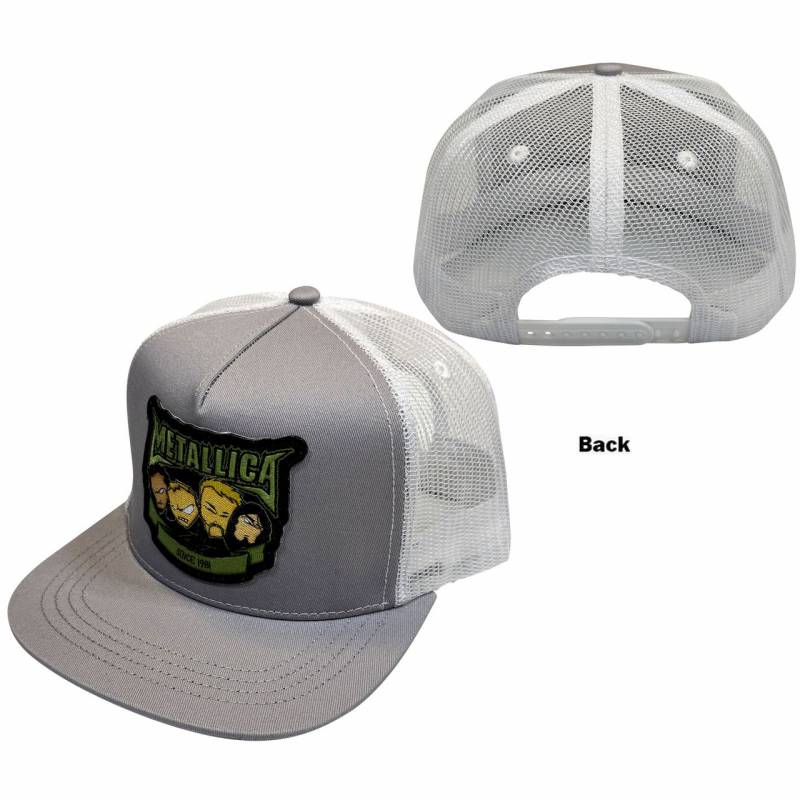 【予約商品】METALLICA Unisex Mesh Snapback Cap: Squindo Since '81 (Grey & White)