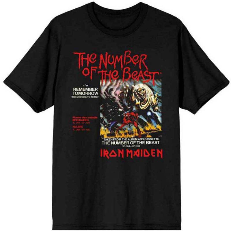 【予約商品】IRON MAIDEN バンドTシャツ ユニセックス: Number Of The Beast Vinyl Promo Sleeve (Black)