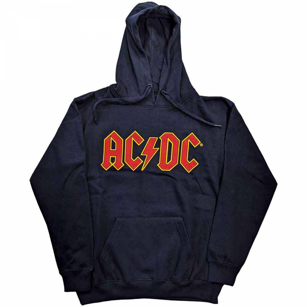 【予約商品】AC/DC Unisex Pullover Hoodie: Logo (Navy Blue) - NAVY BLUE