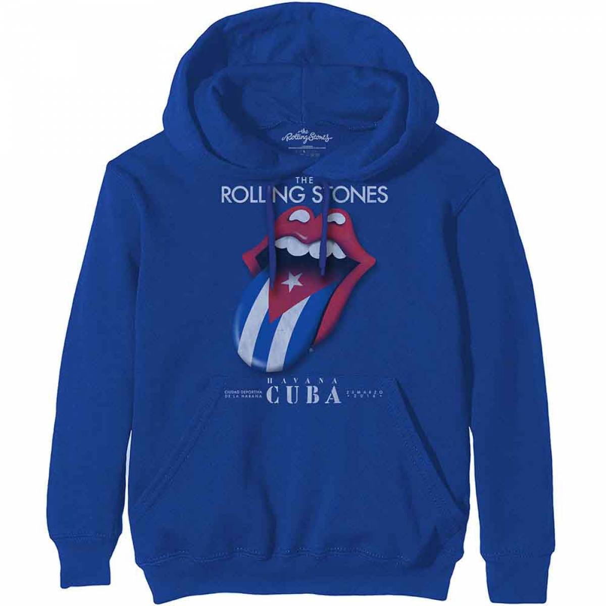 【予約商品】THE ROLLING STONES Unisex Pullover Hoodie: Havana Cuba (Blue) - BLUE