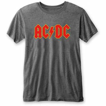 【予約商品】AC/DC Unisex Burnout バンドTシャツ: Logo (Charcoal Grey) - CHARCOAL GREY