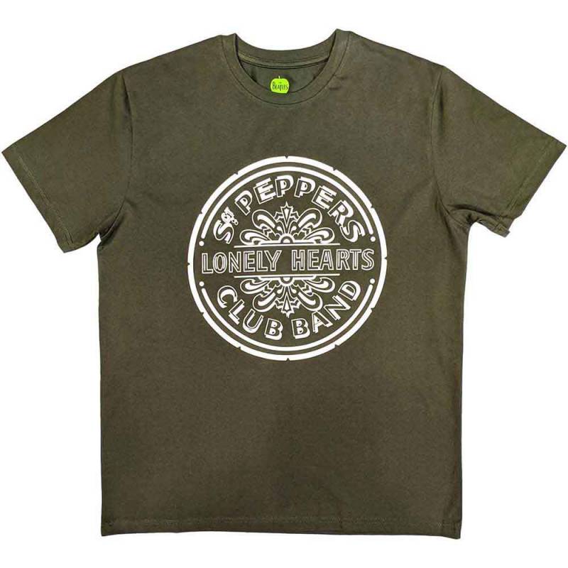 【予約商品】THE BEATLES バンドTシャツ ユニセックス: Lonely Hearts (Khaki Green)