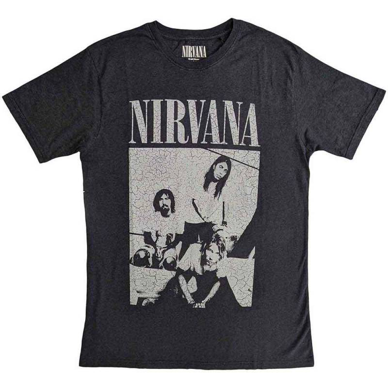 【予約商品】NIRVANA Unisex Distressed バンドTシャツ: Sitting (Black)