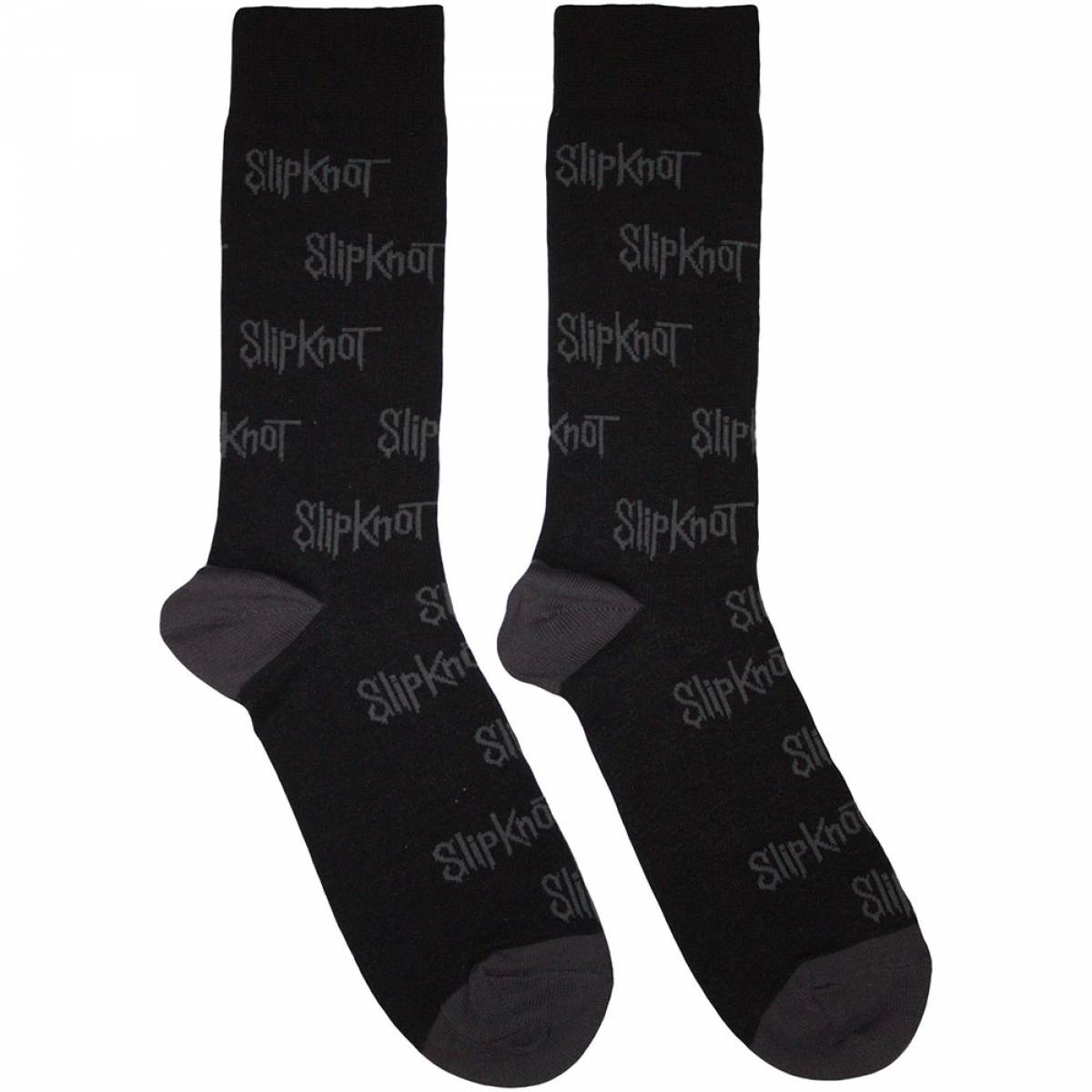 【予約商品】SLIPKNOT Unisex Ankle Socks: All Over Print Logos (Black) (UK Size 6 - 11) - BLACK