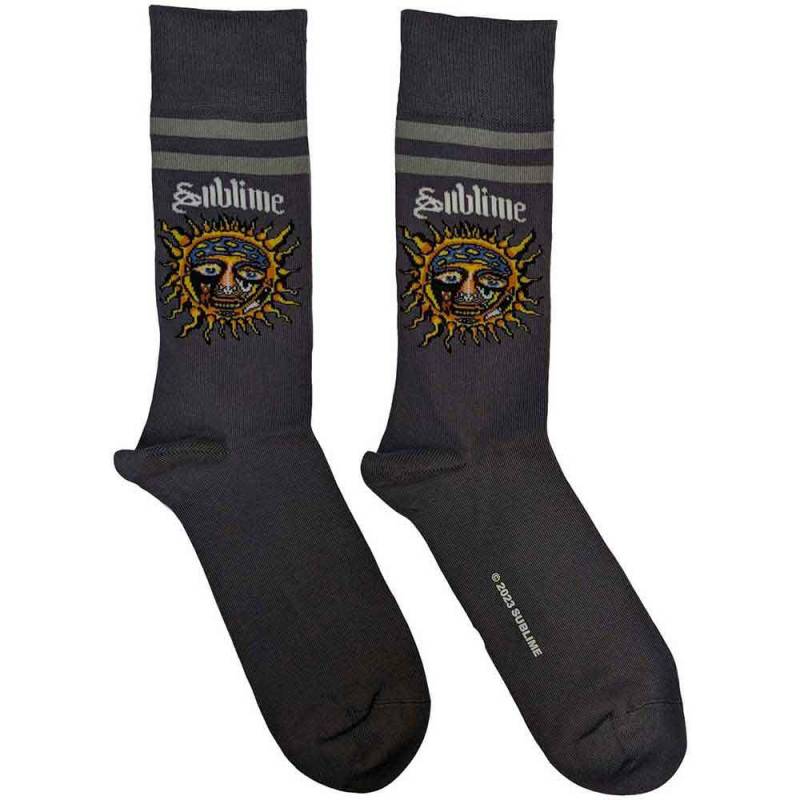 【予約商品】SUBLIME Unisex Ankle Socks: Yellow Sun (Charcoal Grey) (UK Size 7 - 11)