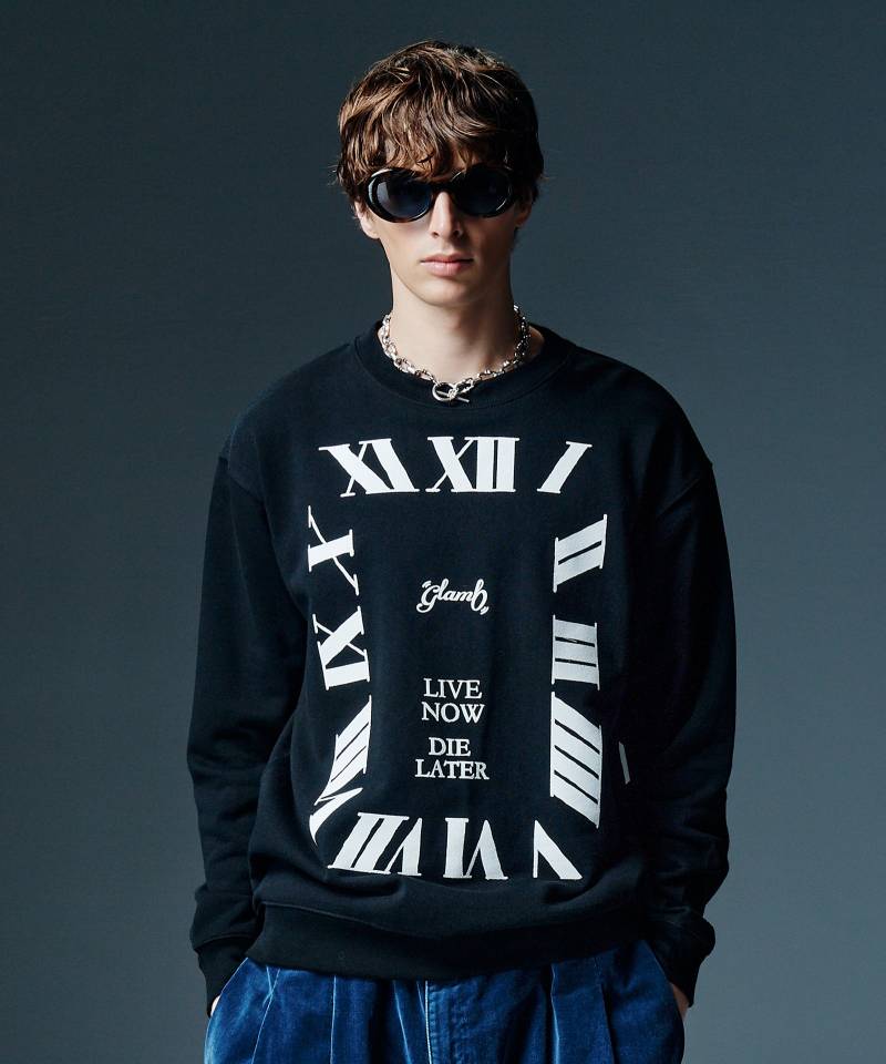 【予約商品】glamb(グラム) Timepiece Sweat / タイムピーススウェット - Black