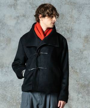 【予約商品】glamb(グラム)GB0325/JKT18 : High Neck Toggle Coat / ハイネックトグルコート - Black