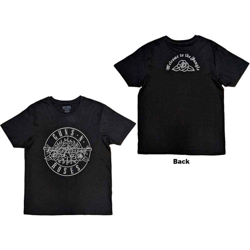 【予約商品】GUNS N' ROSES バンドTシャツ ユニセックス: Classic Bullet Mono (Black) (Back Print)