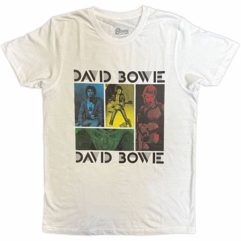 【予約商品】DAVID BOWIE バンドTシャツ ユニセックス: Mick Rock Photo Collage (White)