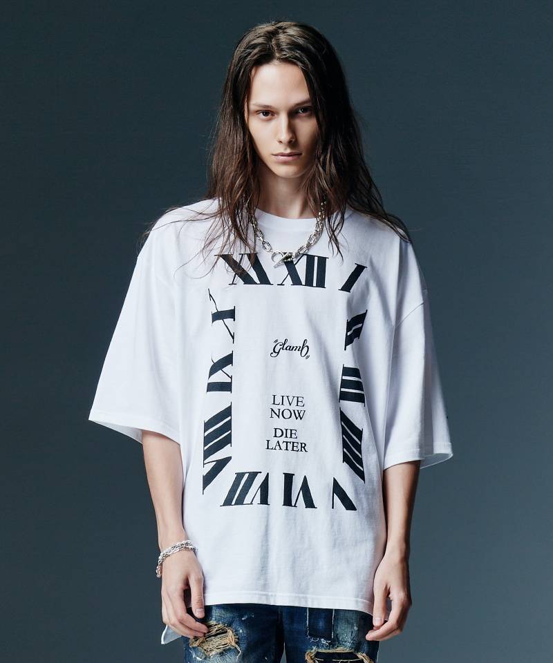 【予約商品】glamb(グラム) Timepiece T-Shirt / タイムピースTシャツ - White